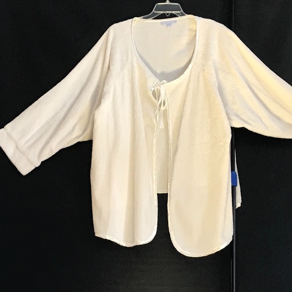 PLUS SIZE WOMENS WHITE CARDIGAN SIZE 5XL - Picture 1 of 4